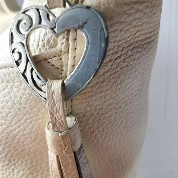 Brighton Barbados Ziptop Hobo Pearl Leather Bag Purse - Picture 13 of 13